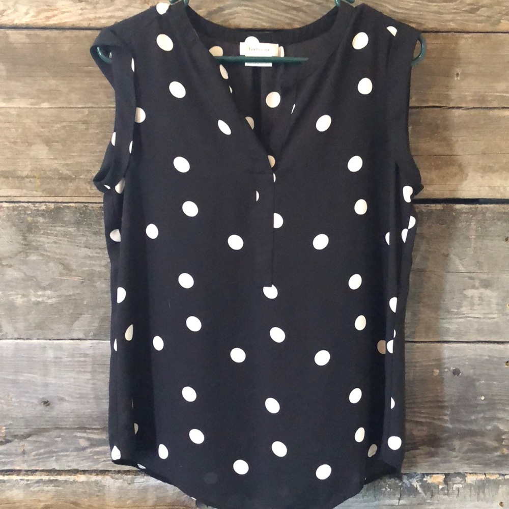 Polka Dot Short Sleeve Blouse